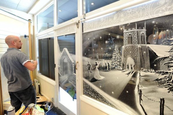 Новогодняя роспись окон