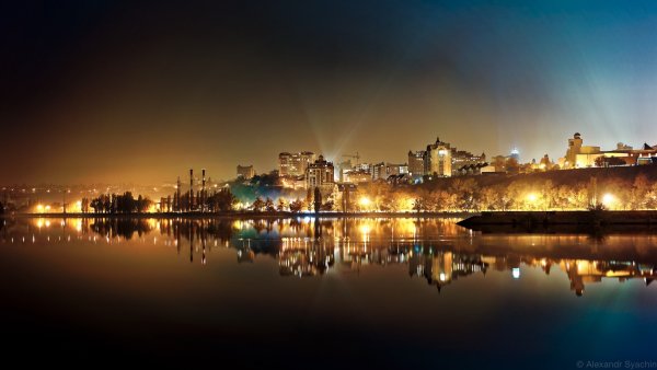 Ночная набережная Воронеж