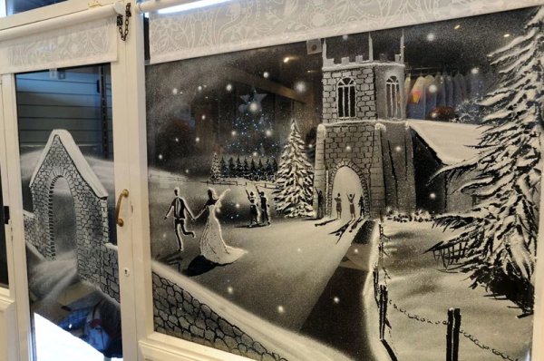 Роспись окон к новому году