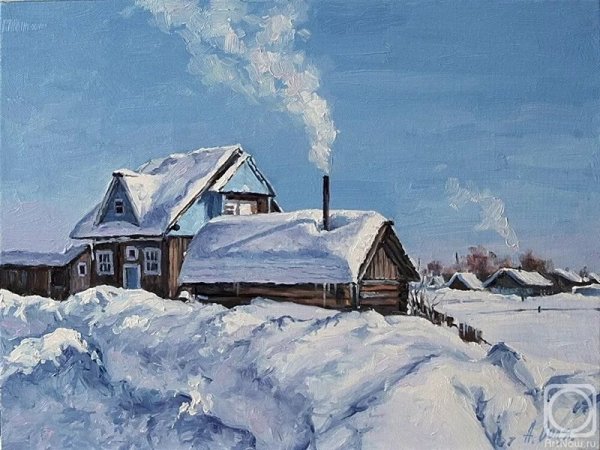 Александр Файвисович художник зимние Деревенские пейзажи