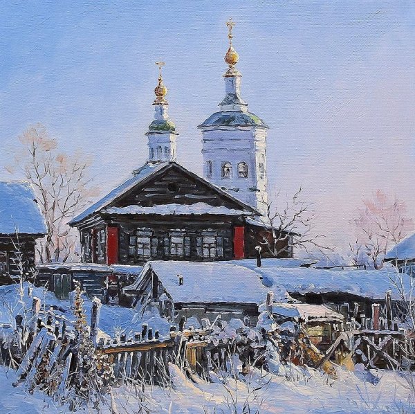 Зимние пейзажи художник Олег Кангин