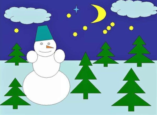 Аппликация зима