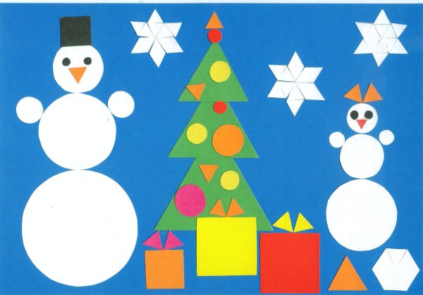 Аппликации "Снеговик"