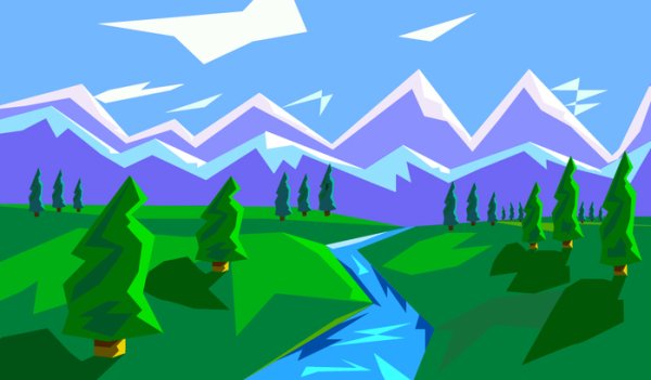 Природа из геометрических фигур