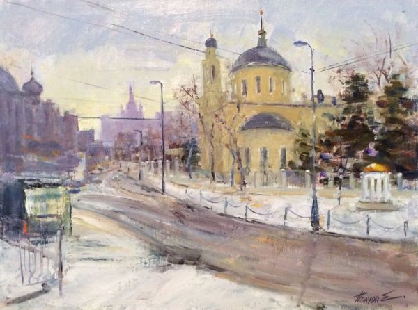 Площадь Никитские ворота живопись Елена Полуян