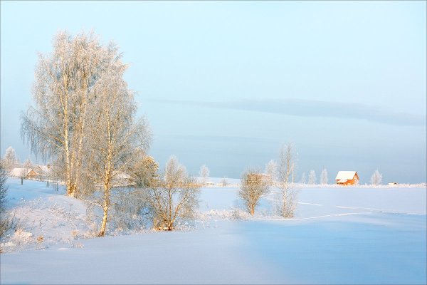Зимний пейзаж с рекой