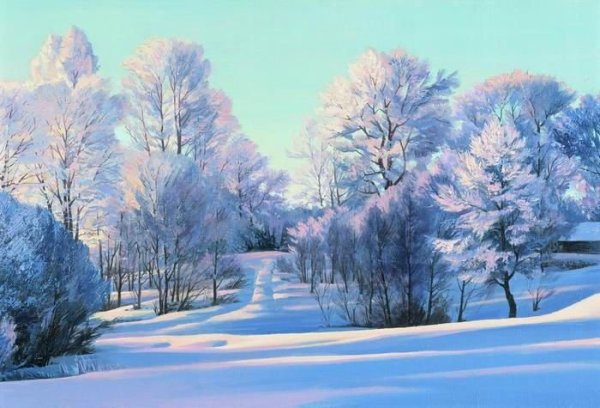 Новогодний пейзаж для детей