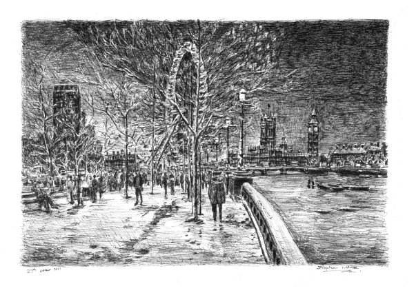 Стильная Графика пейзаж