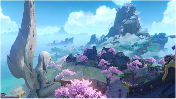 Пик Амакумо Геншин пейзаж