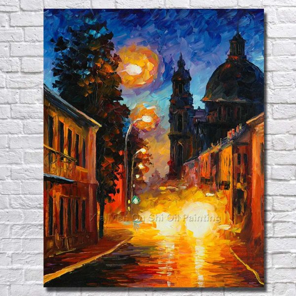 Городской закат живопись