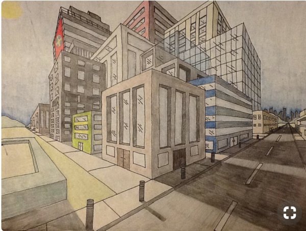 Город двухточечная линейная перспектива)