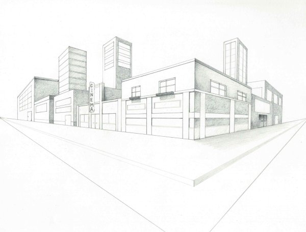 Угловая перспектива здания