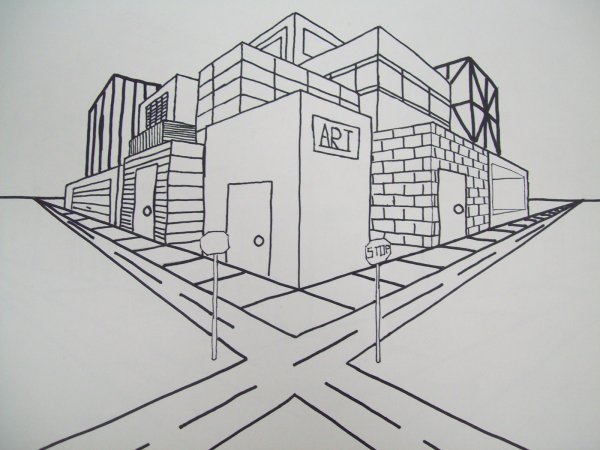 Перспектива с 2 точками схода город