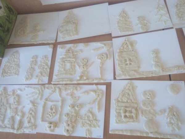 Зимнее панно из глины