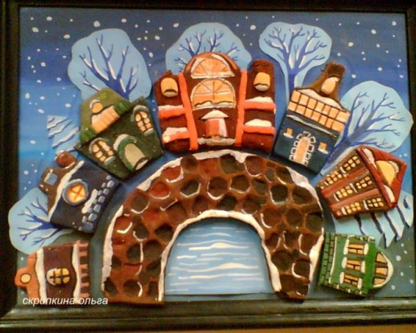Панно из соленого теста к новому году