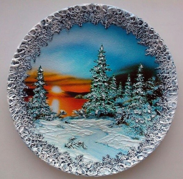 Новогодняя картина из соленого теста с детьми