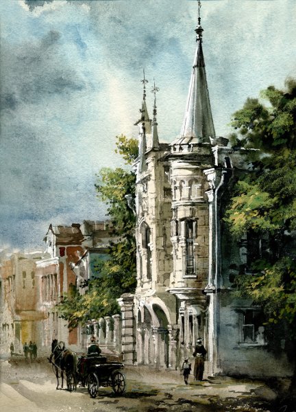 Казанский собор в Санкт-Петербурге акварель