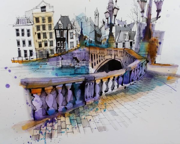 Акварельный город