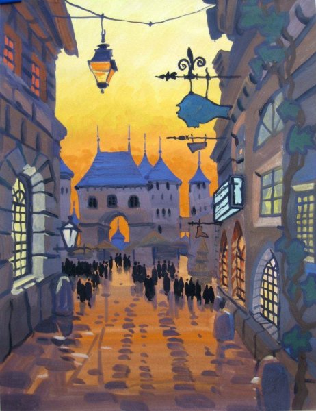 Городской пейзаж декоративная композиция