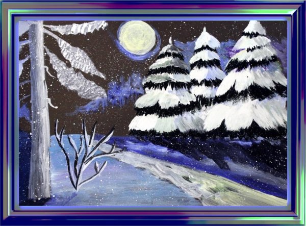 Рисование зимнего пейзажа родного края