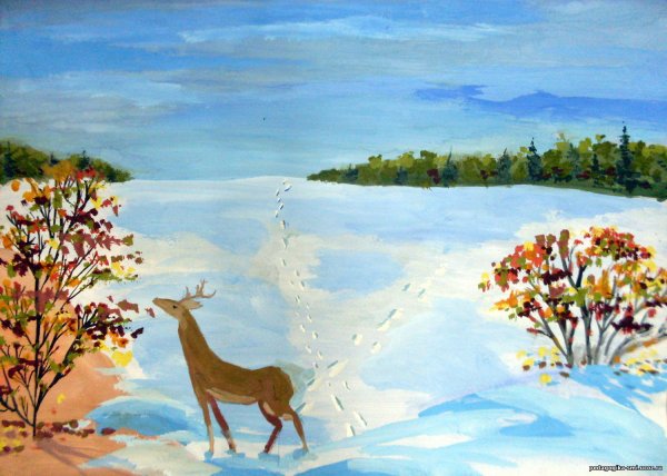 Зимняя пора рисунок