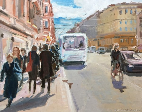 Композиция люди в городе