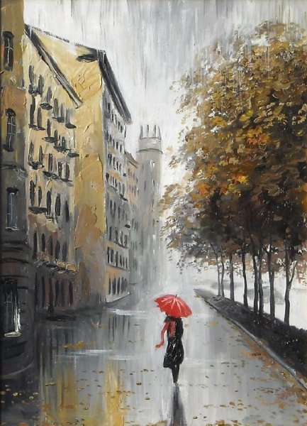 Городской пейзаж с людьми