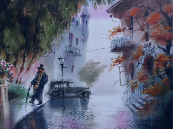 Лондон под дождем