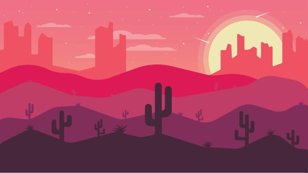 Adobe Illustrator пейзаж