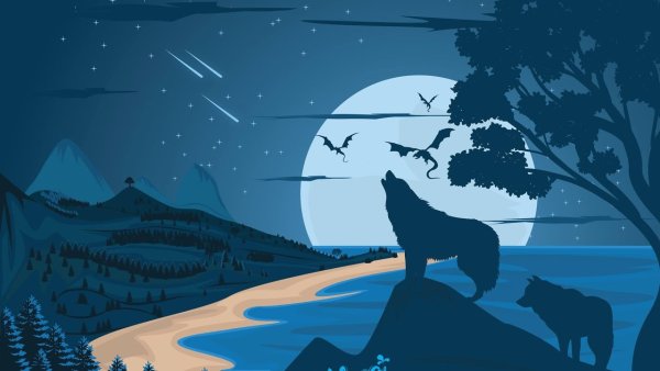 Пейзаж в Флэтт стиле