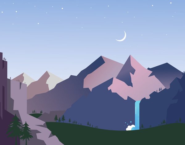 Горы в стиле Flat