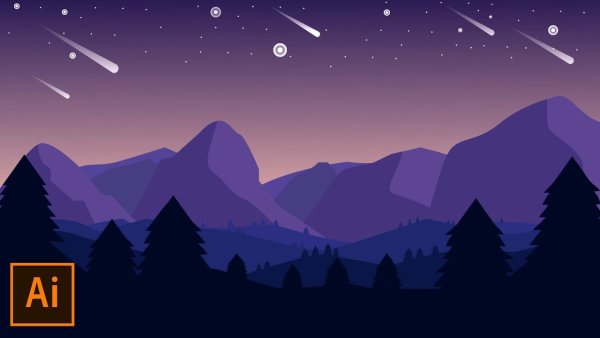 Adobe Illustrator горы