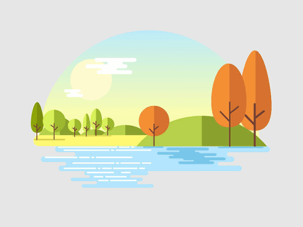 Flat иллюстрации природы