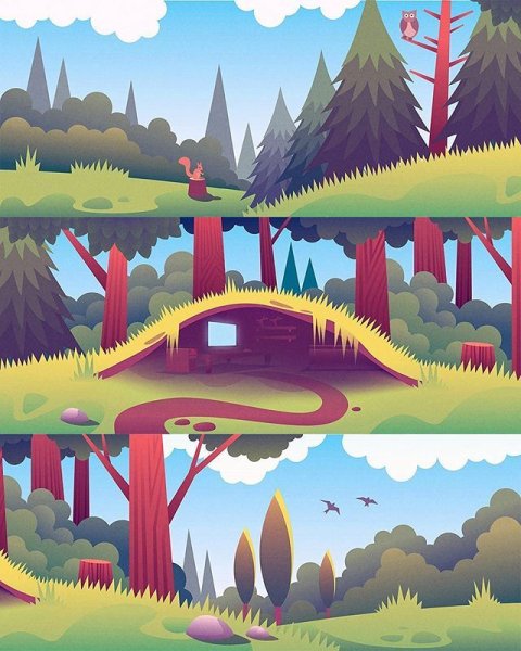 Стилизованный лес