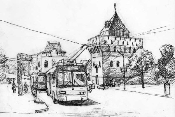 Кремль Нижний Новгород Графика