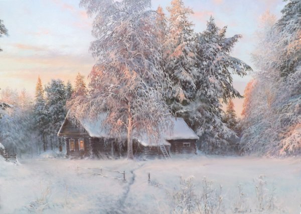 Деревня живопись Дмитрий Левин