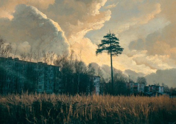 Поздняя осень туман