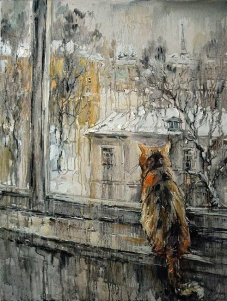 Анна Чарина художник кошка на окне