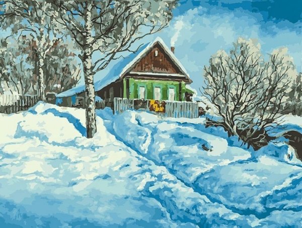 Новогодний пейзаж для детей