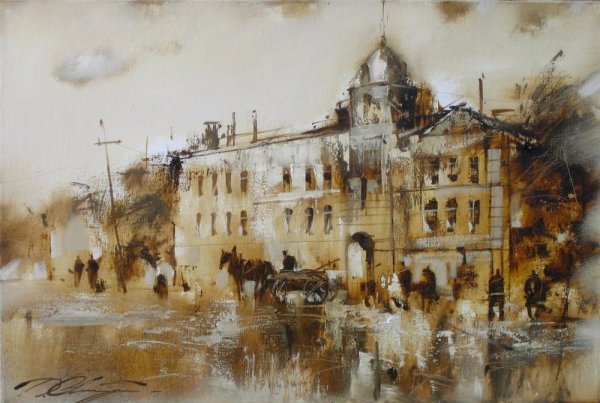 Денис октябрь художник картины старый город