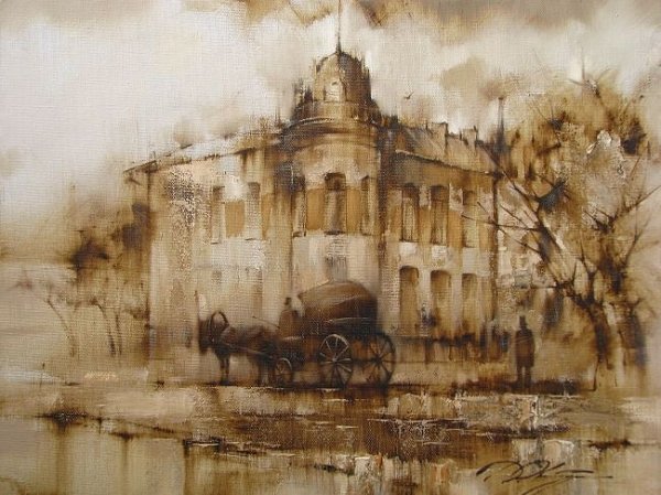 Денис октябрь художник картины старый город