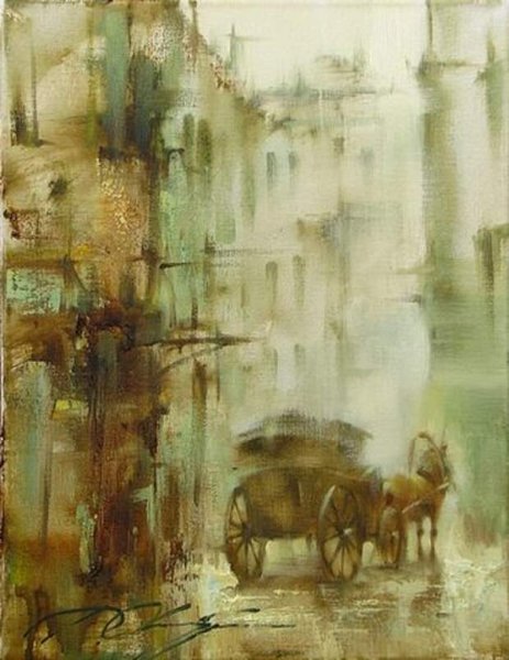 Денис октябрь художник картины старый город