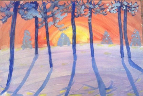 Рисунок на тему зимняя палитра