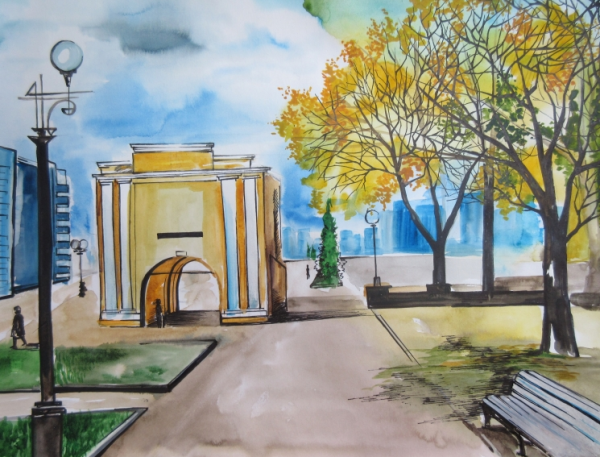 Городской пейзаж станковая композиция