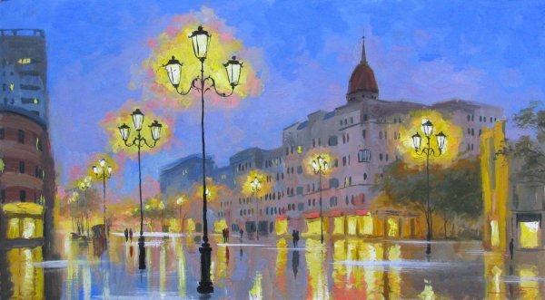 Набережная Кальмиус в живописи Донецк