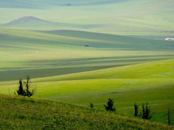 Монголия степи сопки