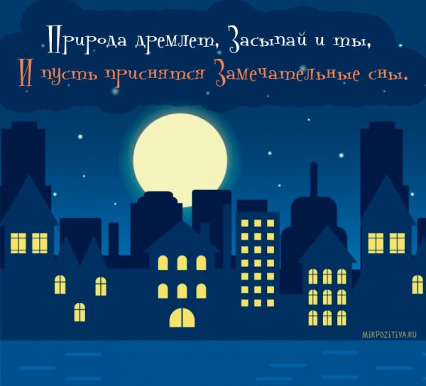 Силуэты домов ночного города