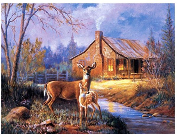 Олень у реки