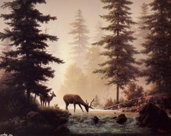 Пейзаж с лосем