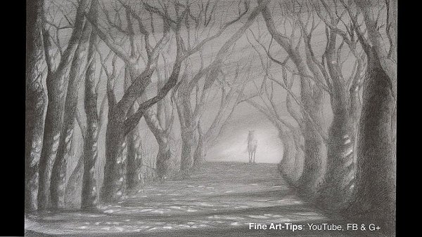 Пейзаж воздушная перспектива карандашом